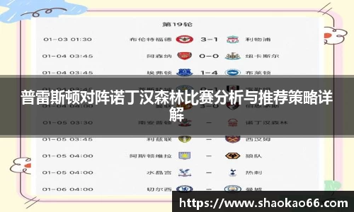 普雷斯顿对阵诺丁汉森林比赛分析与推荐策略详解